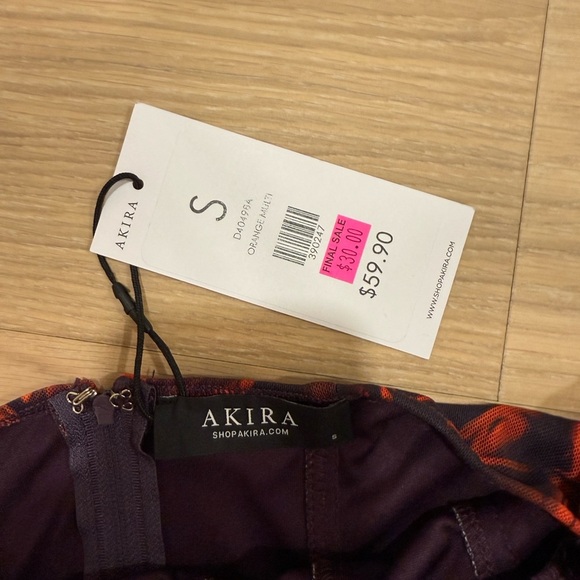 AKIRA Fiery Red and Black Long Sleeve Dress - Picture 2 of 3